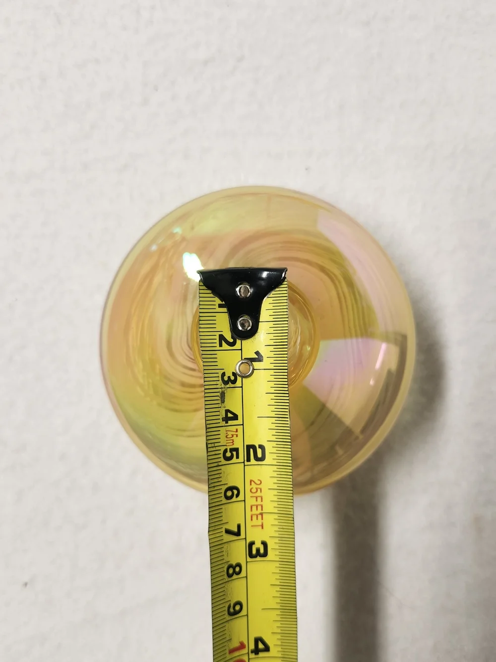 Vintage Iridescent Art Glass Swirl Vase Amber Gold Hand Blown Squat Bud Vessel